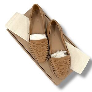 Nisolo Women's Huarache Leather Slip-On Sandal in Almond Size 6